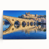Black and white stretched canvas of Provence scenery, ideal for kitchen wall art.