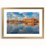 Abstract art print of a Southern France landscape in muted earth tones on a framed canvas, ideal for dining room decor.