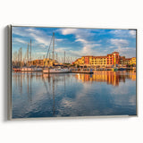 Framed canvas of a vintage-style landscape painting depicting a colorful southern France scenery.