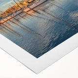 Art deco poster depicting a serene South France landscape, in soft pastel hues on rolled canvas.