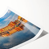 Extra large wall art featuring line art flowers in muted earth tones on a rolled print.