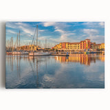 Black and white stretched canvas of a scenic French town, ideal for kitchen wall art or bedroom ambiance.