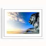 Textured art print depicting an abstract Bavarian landscape in muted earth tones, framed with a white mat.