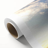 Art deco poster of a serene Bavarian landscape in pastel shades on rolled canvas, ideal for nursery wall art.