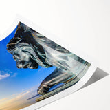 Extra large wall art featuring line art flowers in subtle shades, printed on rolled canvas.