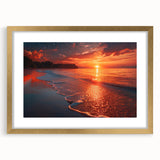 Abstract art print of a Crete, Greece scenery in muted earth tones on a framed canvas, suitable for dining room decor.