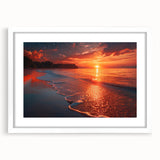 Textured abstract art print of Crete, Greece, in muted earth tones on a framed white mat, ideal for bedroom art.