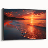 Black and white framed canvas of a vintage European landscape, ideal for bedroom wall decor.