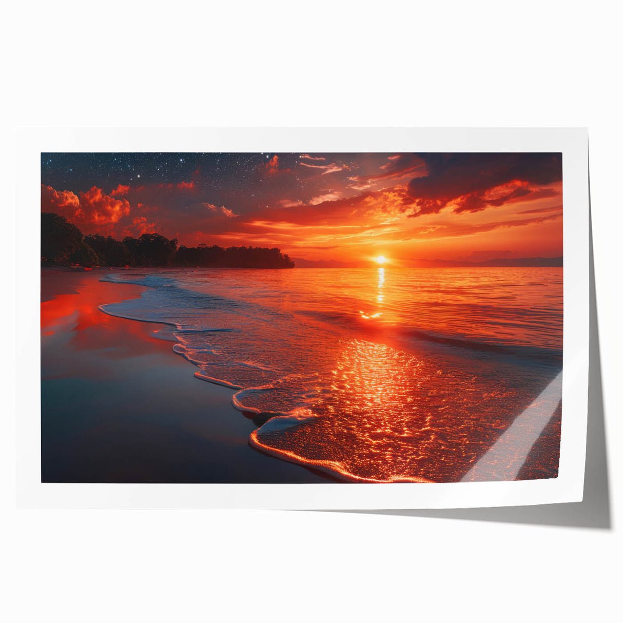 Extra large rolled print of Crete, Greece scenery with vibrant blue and white tones, ideal for dining room wall art.