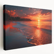 Large art print of the Crete, Greece scenery on stretched canvas, featuring vibrant blue and white tones.