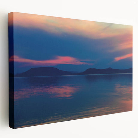 Large art depicting a serene Hungarian landscape on stretched canvas, with soft, earthy tones, ideal for kitchen wall decor.