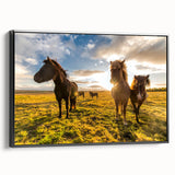 Black and white landscape art of an Icelandic scenery on framed canvas, ideal for bedroom wall decor.