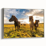 Landscape art painting of an Icelandic scenery on framed canvas.