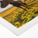 Art deco poster featuring a serene Icelandic landscape on rolled canvas, ideal for dining room wall art.