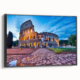 Black and white framed canvas of a vintage Rome landscape, ideal for bedroom wall decor.