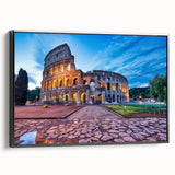 Black and white framed canvas of a vintage Rome landscape, ideal for bedroom wall decor.