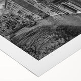 Art deco poster of Venice with muted earth tones on rolled canvas, ideal for dining room wall art.