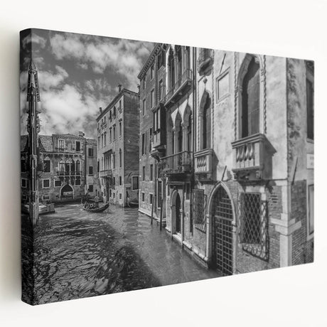 Large canvas print of a Venice scenery with vivid blue and white tones, ideal for kitchen wall art.
