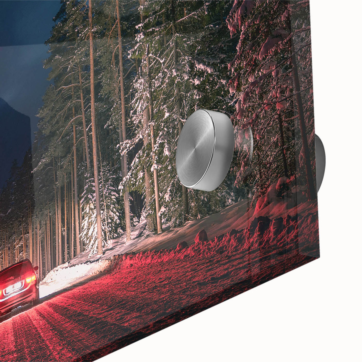 Large abstract wall art of a European scenery in Latvia on acrylic glass, featuring muted earth tones.