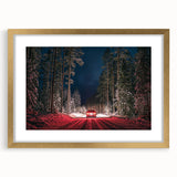 Abstract art print of a European landscape in muted earth tones on a framed canvas, ideal for dining room decor.