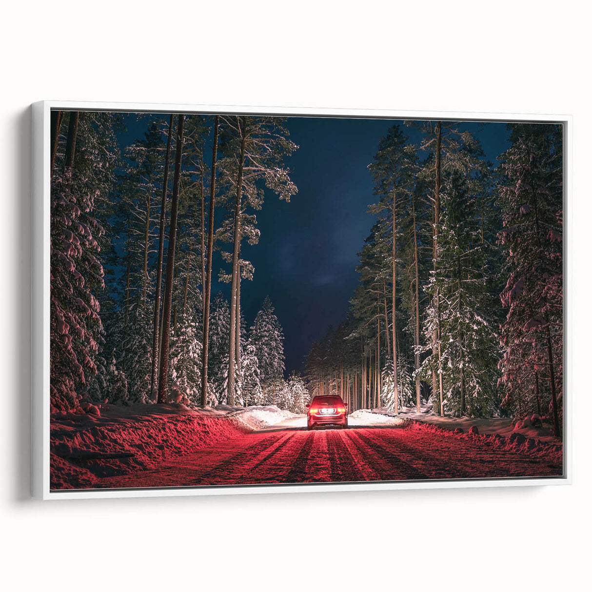 Vintage poster art of a European Latvia scenery in vibrant colors, framed canvas, ideal for living room decor.
