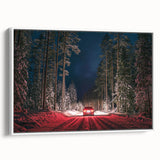 Vintage poster art of a European Latvia scenery in vibrant colors, framed canvas, ideal for living room decor.