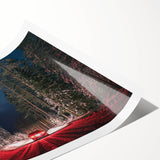 Extra large rolled print featuring line art flowers in monochrome, ideal for large living room wall art.