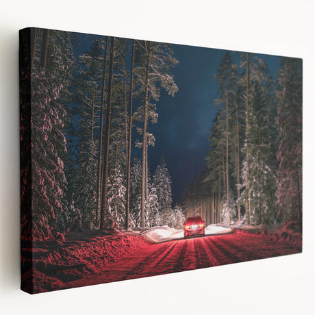 Large canvas print of a European scenery in Latvia with muted earthy tones, ideal for kitchen wall art.