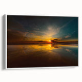 Vintage poster art of a scenic Lithuanian landscape in vibrant colors on a framed canvas, ideal for living room decor.