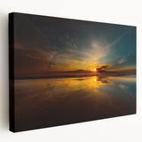 Lithuanian landscape on large stretched canvas, featuring muted earth tones, ideal for kitchen wall art.