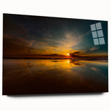 Large abstract wall art of a European Lithuanian scenery on acrylic glass, in muted earth tones.