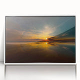 Art Deco poster of a European scenery in Lithuania, displayed in a white acrylic frame, suitable for nursery wall art.