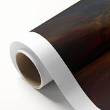 Art Deco style poster of European scenery in Lithuania, featuring muted earth tones on rolled canvas.