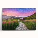 Large black and white stretched canvas featuring a European cityscape, ideal for kitchen wall art.