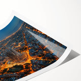 Extra large wall art featuring line art flowers in muted colors on a rolled canvas, suitable for large living room decor.