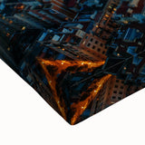 Large art depicting a black and white Barcelona landscape on stretched canvas, ideal for bedroom wall decor.