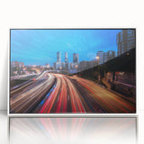 Acrylic print of Madrid scenery in art deco style, featuring muted earth tones, ideal for modern art wall decor in a nursery.