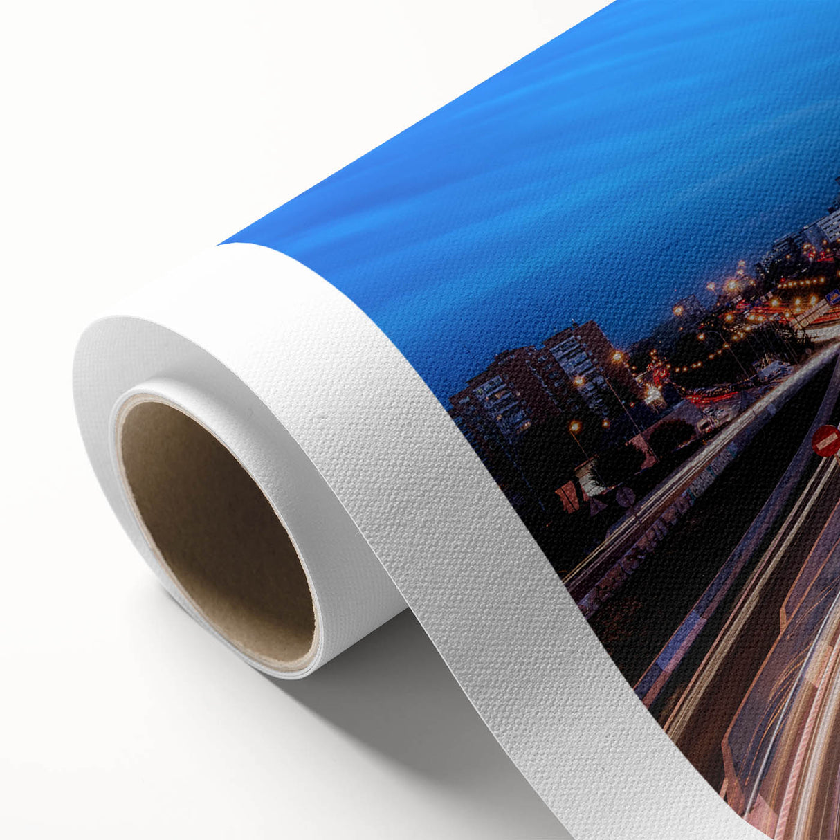 Art Deco style poster of Madrid scenery in pastel shades on rolled canvas, ideal for nursery wall art.