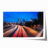 Rolled print of Madrid scenery with vibrant floral elements in a large format, ideal for art wall dining room.