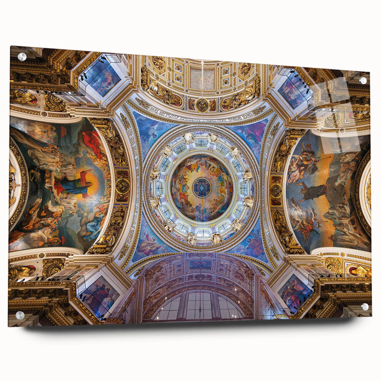 Acrylic print of the Vatican scenery in muted earth tones, ideal for dining room decor.