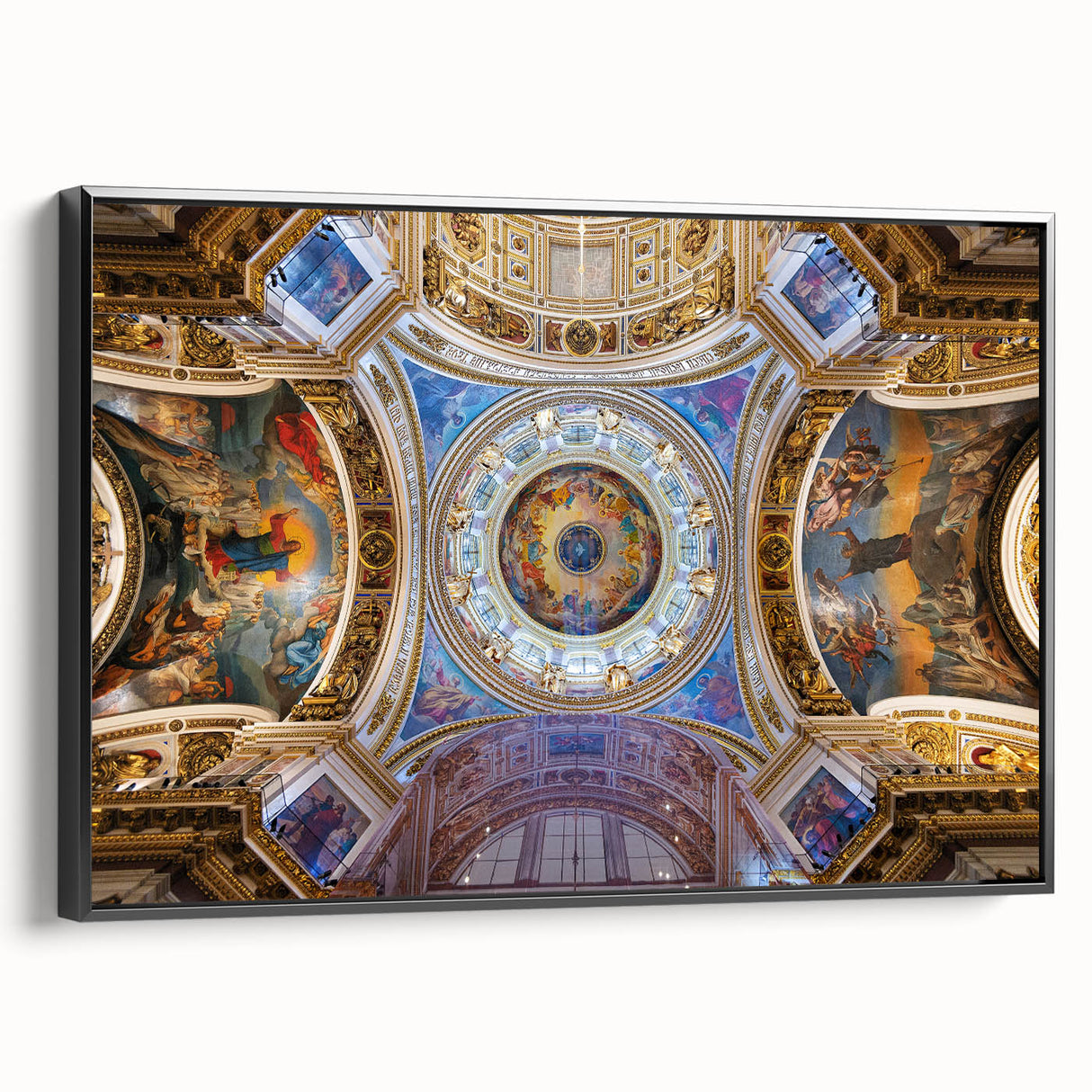 Black and white wall art of the Vatican landscape on framed canvas, ideal for bedroom decor.