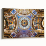 Framed canvas of a vintage-style landscape painting of the Vatican, featuring muted earth tones.