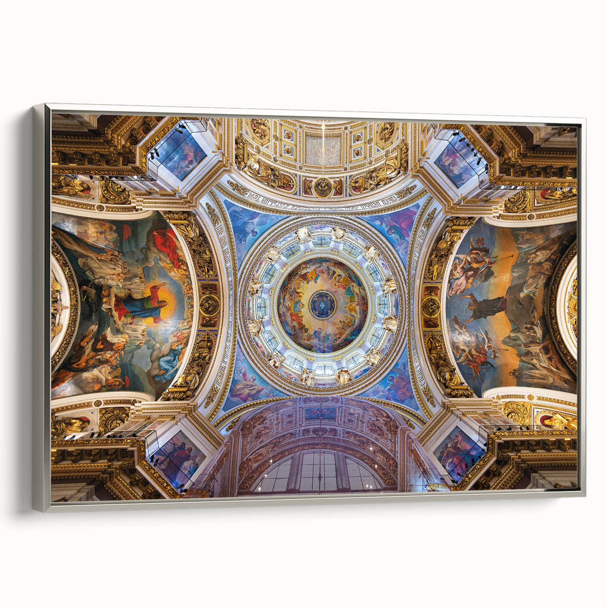 Framed canvas featuring a vintage-style landscape painting of the Vatican, with a palette of muted earth tones.