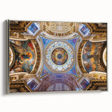 Framed canvas featuring a vintage-style landscape painting of the Vatican, with a palette of muted earth tones.