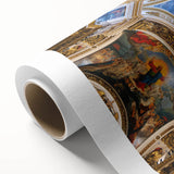 Art Deco-style poster of the Vatican scenery in muted sepia tones on rolled canvas, ideal for nursery wall art.
