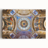 Black and white stretched canvas of the Vatican scenery, suitable as large kitchen wall art.