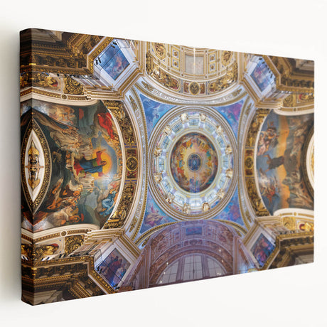 Vatican scenery wall art on stretched canvas featuring muted earth tones, ideal for kitchen wall decor.