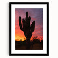 Extra large abstract art print of Baja California scenery in vibrant, colorful hues on a black framed canvas.