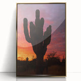 Mid-century modernist art depicting Baja California scenery in muted earth tones, framed acrylic.