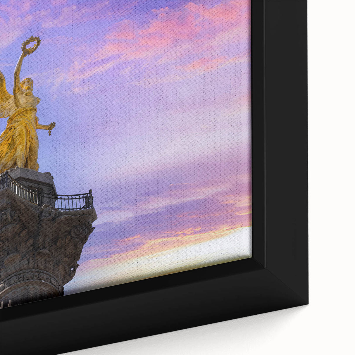Extra large framed canvas featuring a textured depiction of Mexico City in a black, colorful art style.